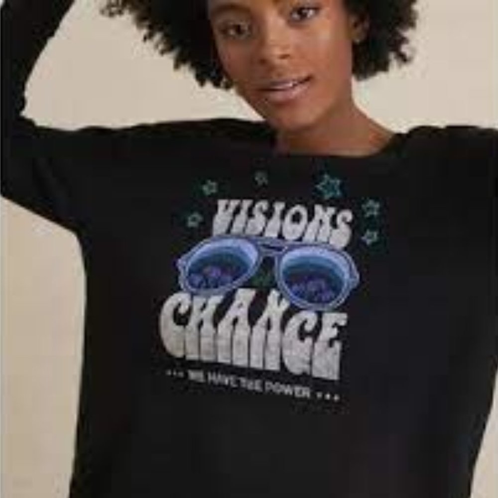 Anthropologie Sharlene Perkins Visions Of Change Graphic Thermal Top X-Small